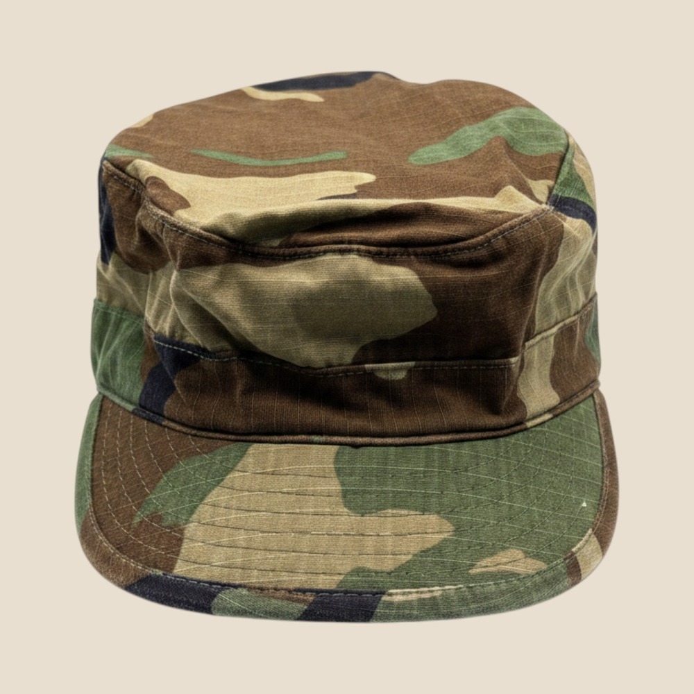 Vintage Military‎ Hot Weather Patrol Cap Atlas 7 1/4 Woodland Camo Ripstop 1997